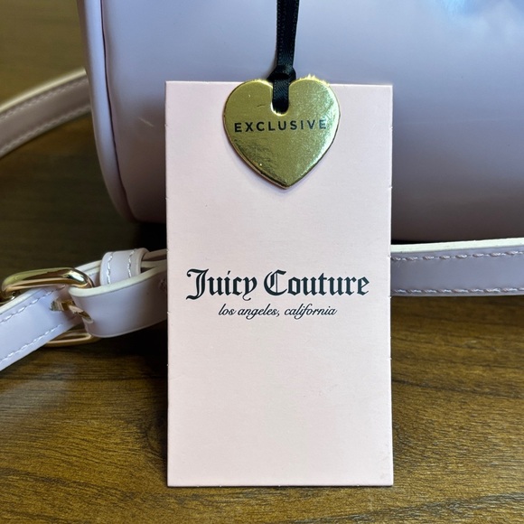 NWT JUICY COUTURE EXCLUSIVE LOVE LETTER HEART MINI BARREL CROSSBODY BAG PINK - Picture 7 of 9